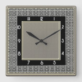 Glorious Art Deco Quadratische Wanduhr (Vorderseite)