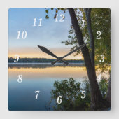 Glorious Autumn Morning Wall Clock Quadratische Wanduhr (Vorderseite)