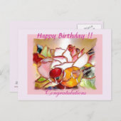 " Glorious Blume " Glückliche Geburtstagskarte Postkarte (Vorne/Hinten)