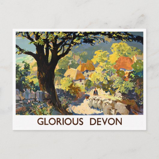 Glorious Devon England Vintage Reise Postcard Postkarte (Vorderseite)