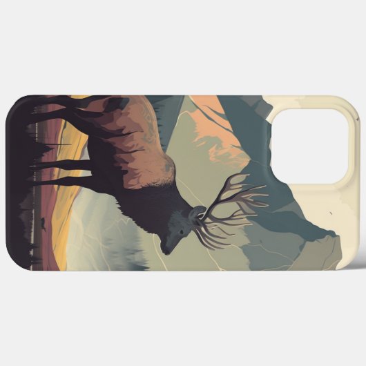 Glorious Elk iPhone Case (Rückseite (Horizontal))