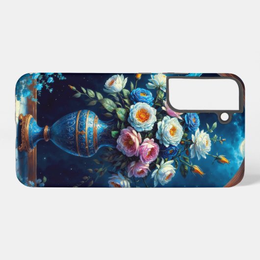 Glorious floral Bouquet under moonlit Sky Samsung Galaxy Hülle (Rückseite (Horizontal))