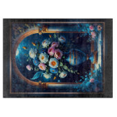 Glorious floral Bouquet under moonlit Sky Schneidebrett (Vorderseite)