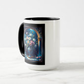 Glorious floral Bouquet under moonlit Sky Tasse (Vorderseite Links)