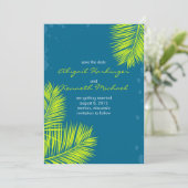 Glorious Fronds - Speichern Sie die Datumskarten Einladung (Stehend Vorderseite)