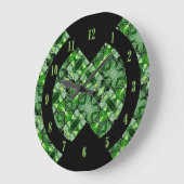 Glorious Green Abstrakt Pattern Wall Clock Große Wanduhr (Winkel)