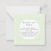 Glorious Green Gingham Books for Baby Mitteilungskarte (Vorderseite)
