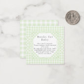 Glorious Green Gingham Books for Baby Mitteilungskarte (Vorderseite/Rückseite Beispiel)