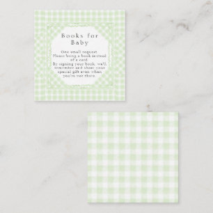 Glorious Green Gingham Books for Baby Mitteilungskarte