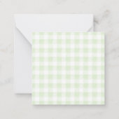 Glorious Green Gingham Books for Baby Mitteilungskarte (Rückseite)
