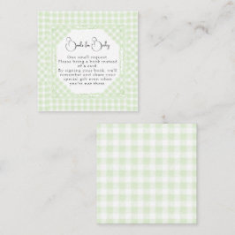 Glorious Green Gingham Books for Baby Mitteilungskarte