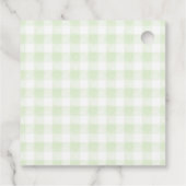 Glorious Green Gingham Geschenkanhänger (Rückseite)