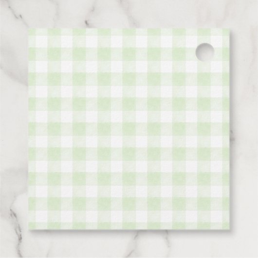 Glorious Green Gingham Geschenkanhänger (Rückseite)