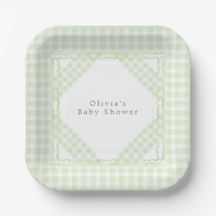 Glorious Green Gingham Pappteller