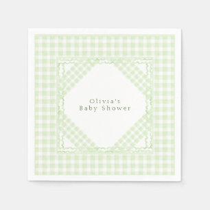 Glorious Green Gingham Serviette