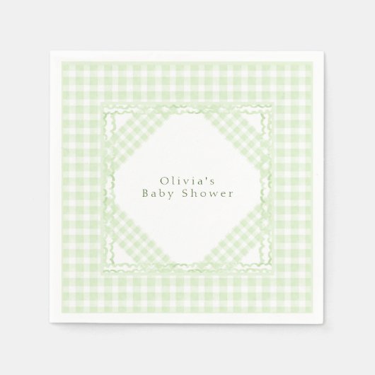 Glorious Green Gingham Serviette (Vorderseite)