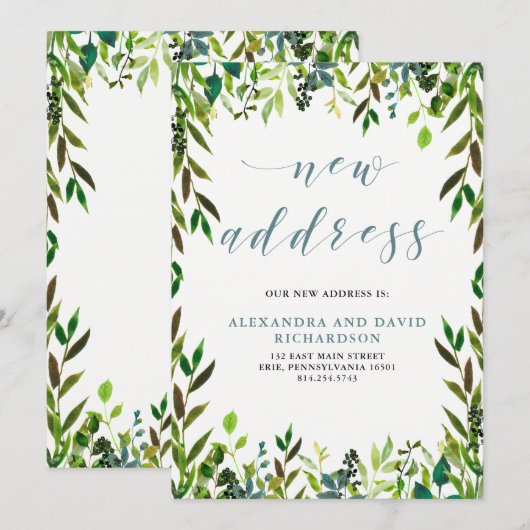 Glorious Greenery | Neue Adresse Ankündigung (Vorne/Hinten)