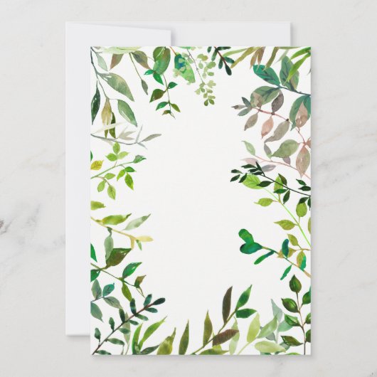 Glorious Greenery Wreath | Einladung der Babydusch (Rückseite)