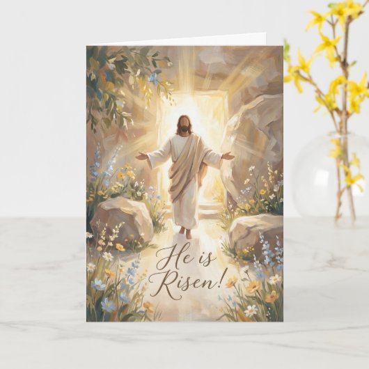 Glorious He is Risen Easter Card Karte (Gelbe Blume)