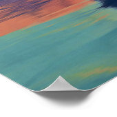 Glorious Hot Air Ballon Sunrise Aquamarin Peach Go Poster (Ecke)