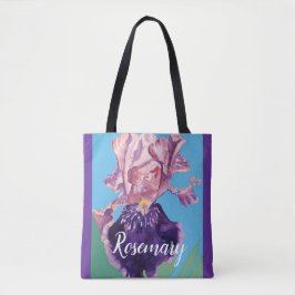 Glorious Lila Watercolor Iris Blume Floral Bag Tasche