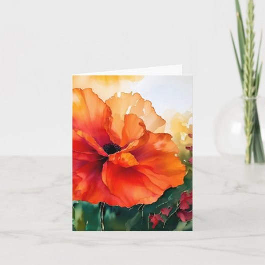 Glorious Morning Mohn kleine Karte (Vorderseite)