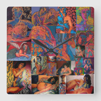 Glorious Nudes! quadratische Acrylwand Quadratische Wanduhr