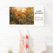 Glorious Orange Yellow Green Aspens Birthday Banner (Insitu)