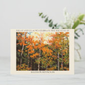 Glorious Orange Yellow Green Aspens Birthday Einladung (Stehend Vorderseite)