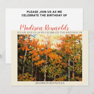 Glorious Orange Yellow Green Aspens Birthday Einladung
