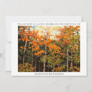 Glorious Orange Yellow Green Aspens Birthday Einladung