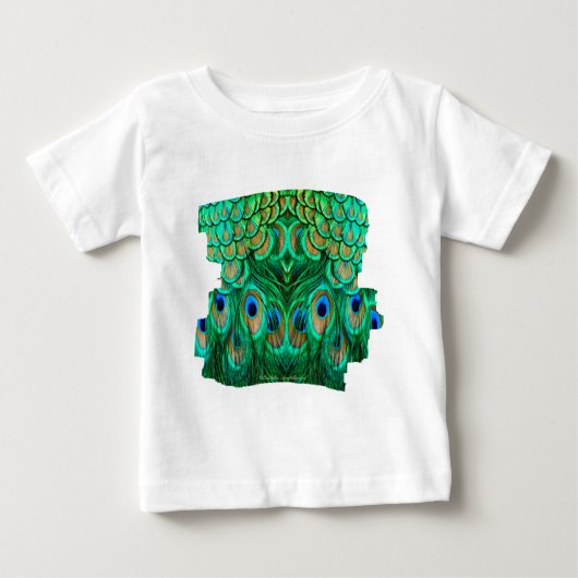 Glorious Peacock Feathers Baby T-shirt (Vorderseite)