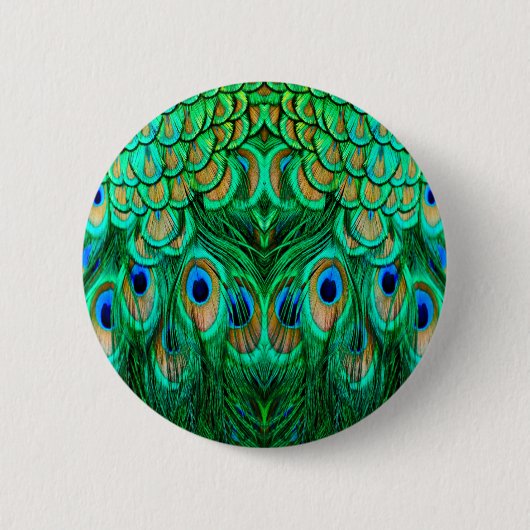 Glorious Peacock Feathers Button (Vorderseite)
