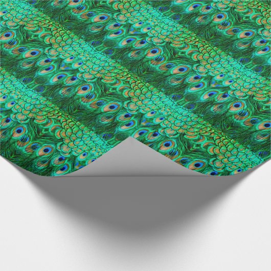 Glorious Peacock Feathers Geschenkpapier (Ecke)
