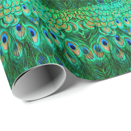 Glorious Peacock Feathers Geschenkpapier (Rolleneckpunkt)