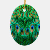 Glorious Peacock Feathers Keramik Ornament (Vorne)