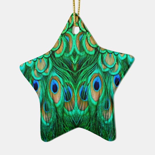 Glorious Peacock Feathers Keramikornament (Links)