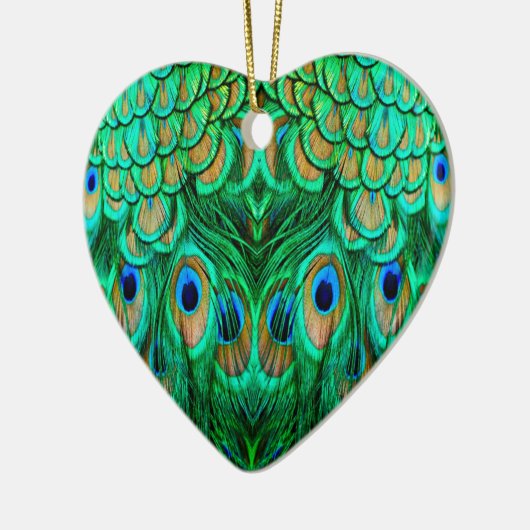 Glorious Peacock Feathers Keramikornament (Links)