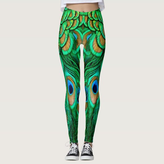 Glorious Peacock Feathers Leggings (Vorderseite)