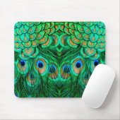 Glorious Peacock Feathers Mousepad (Mit Mouse)