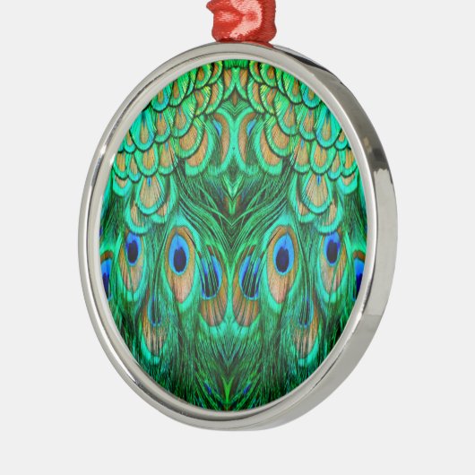 Glorious Peacock Feathers Ornament Aus Metall (Links)