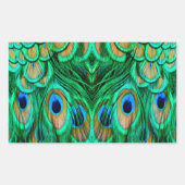 Glorious Peacock Feathers Rechteckiger Aufkleber (Vorderseite)