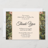 Glorious Peacock Vintag Dankeschön Anmerkungen Dankeskarte (Rückseite)