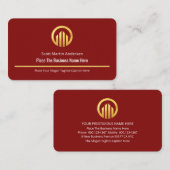 Glorious Red Minimalist Gold Line CEO Visitenkarte (Vorne/Hinten)