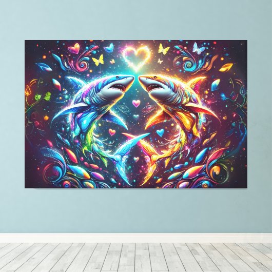 Glorious Shark Leinwanddruck (Insitu (Holzboden))