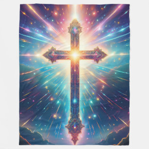 Glorious Shining Cross Fleecedecke