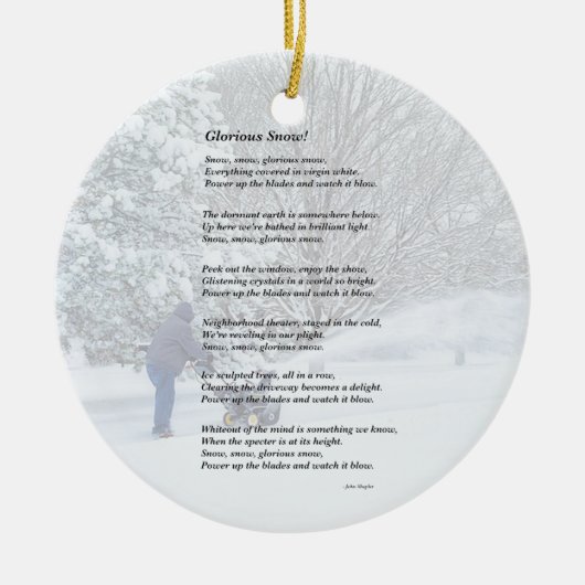 Glorious Snow Seasonal Gedicht Keramik Ornament (Vorne)