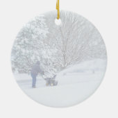 Glorious Snow Seasonal Gedicht Keramik Ornament (Hinten)
