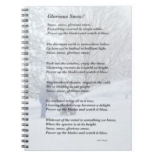 Glorious Snow Seasonal Gedicht Notizblock