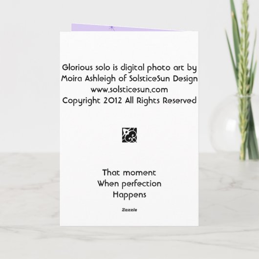 Glorious Solo Karte (Rückseite)